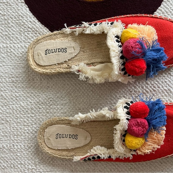 Soludos Coco Pompom Slide On Mule Size 10 - Picture 2 of 7